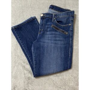 Rock & Republic Jeans Womens Kendall Size 14 Stretchy‎ Mid Rise Crop Medium Wash
